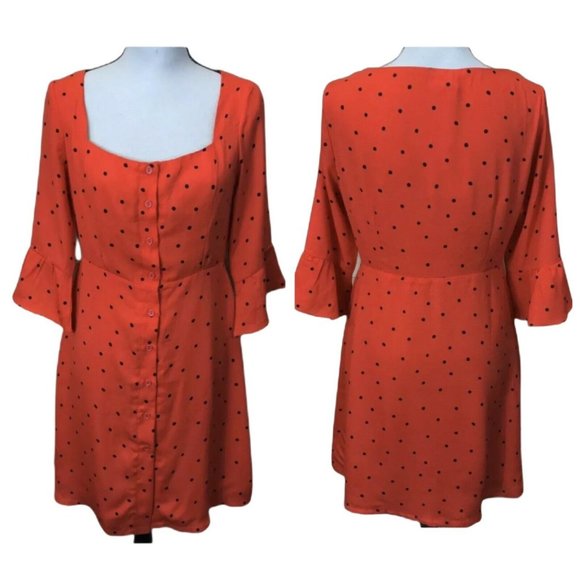 Polka Dot Maxi Dress with Bell Sleeves - Effortless Elegance main image 1